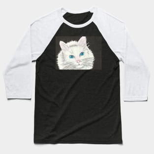 white cat face Baseball T-Shirt